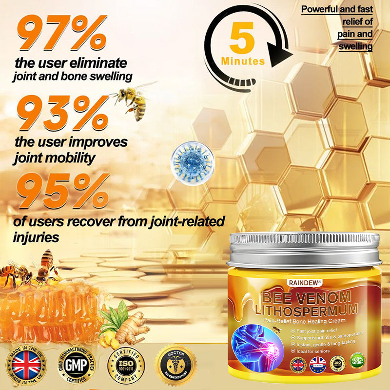 RAINDEW®🔥 BEE VENOM LITHOSPERMUM Pain-Relief Bone Healing Cream 👑👑(Specially for older adults)