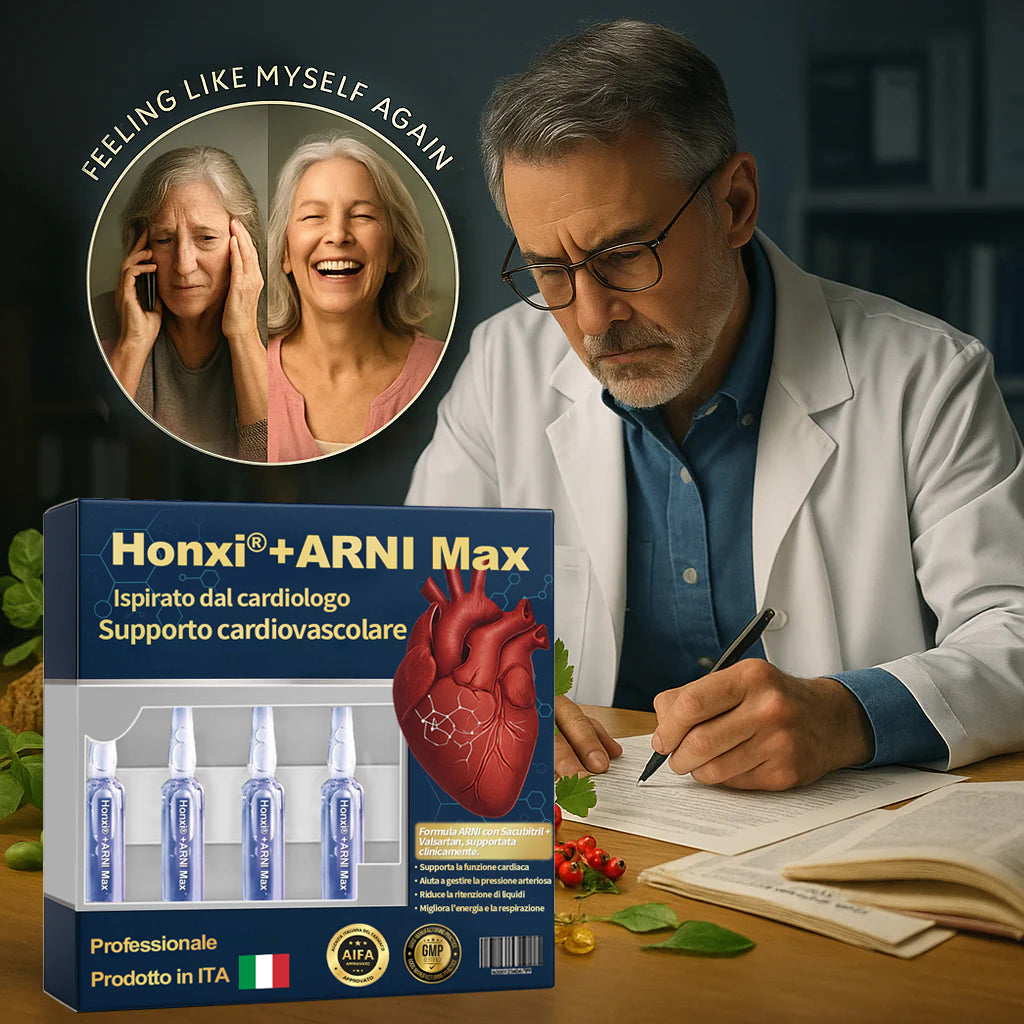 Honxi® +ARNI Max Cardiovascular Support Oral Solution Formula naturale clinicamente supportata per la funzionalità cardiaca e la gestione della pressione sanguigna Qualità professionale - Trasparenza totale - Struttura registrata dalla FDA