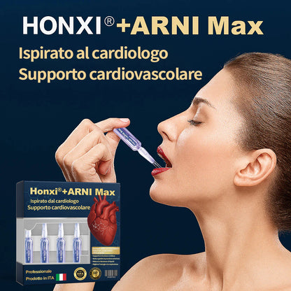 Honxi® +ARNI Max Cardiovascular Support Oral Solution Formula naturale clinicamente supportata per la funzionalità cardiaca e la gestione della pressione sanguigna Qualità professionale - Trasparenza totale - Struttura registrata dalla FDA